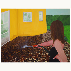 Ölgemälde Gartenszene, Jolanda Rendl Öl auf Baumwolle