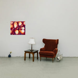 "Untitled #4 von Ségolène de Witt, expressives Ölgemälde auf Leinwand, 90x100 cm, verfügbar bei Kunstohneende"