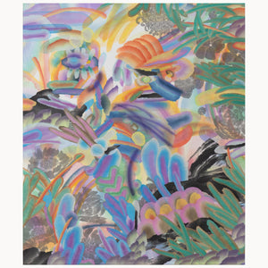 The me you can't see von June Hwajung, großes abstraktes Gemälde mit vielen Schichten, Aquarell und Tusche, 85x100 cm