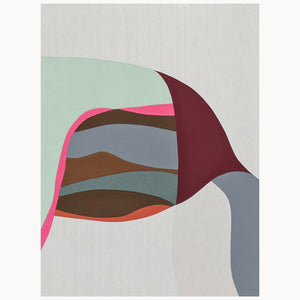 "#Goals von Meike Legler, großformatige Textilkunst aus verschiedenen Stoffen auf Leinwand, 121x91 cm, verfügbar bei Kunstohneende"